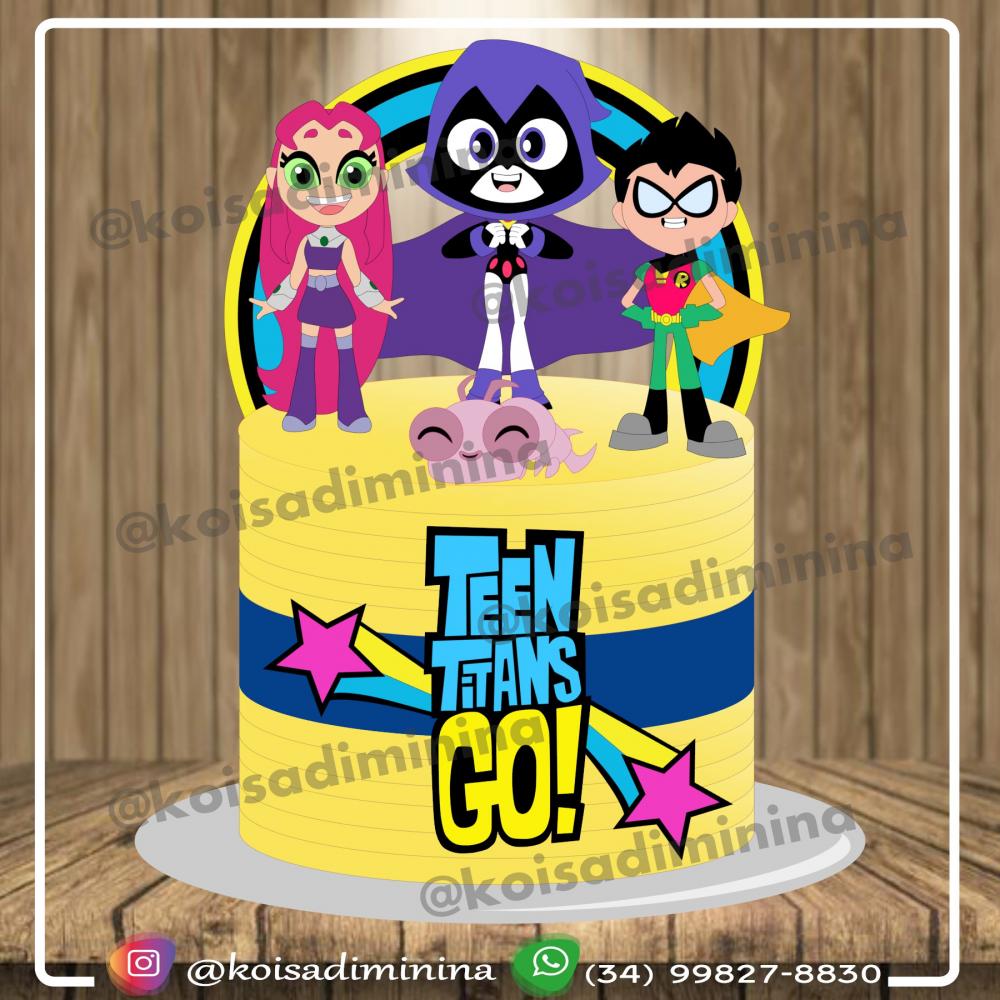 Topo de Bolo Teen Titans