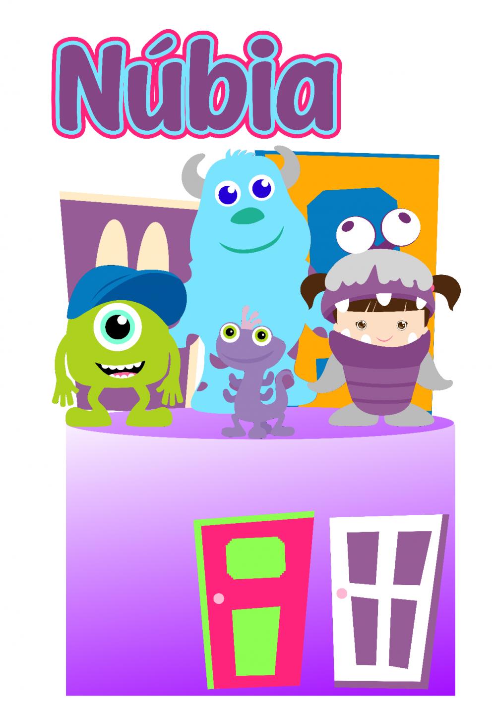 Topo de Bolo Monstros SA