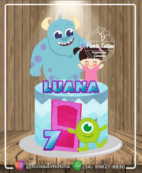 Topo de Bolo Monstros SA