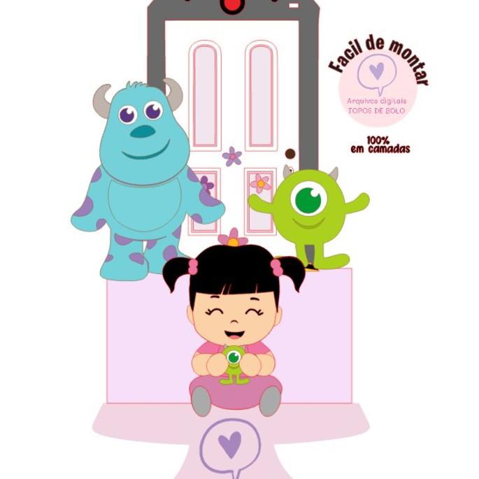 Topo de Bolo Monstros SA