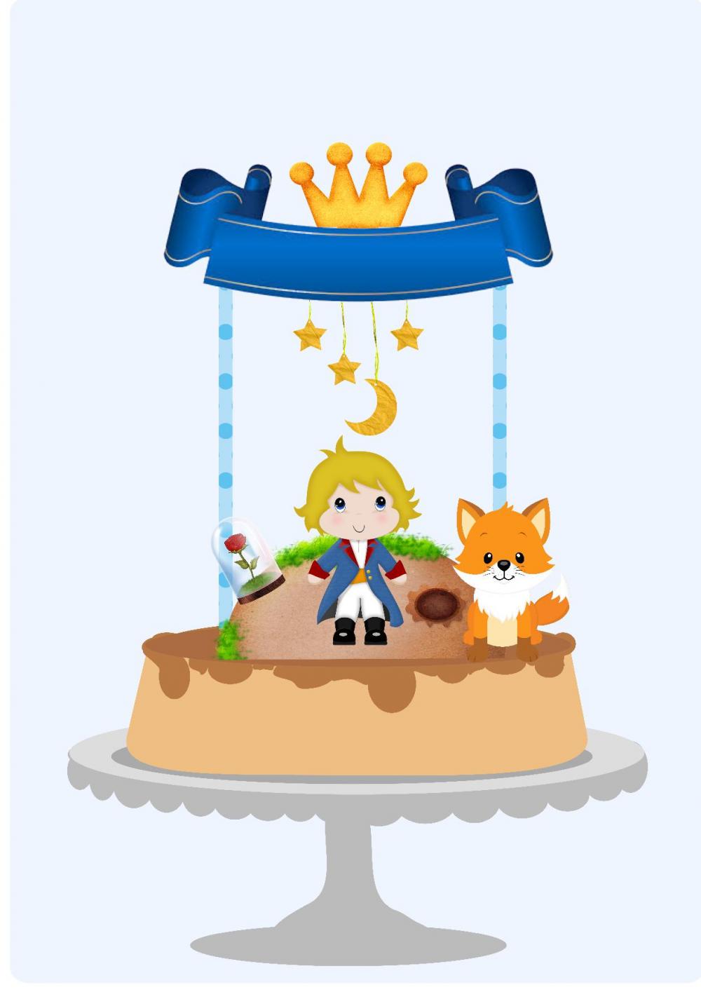 Topo de Bolo Pequeno Principe