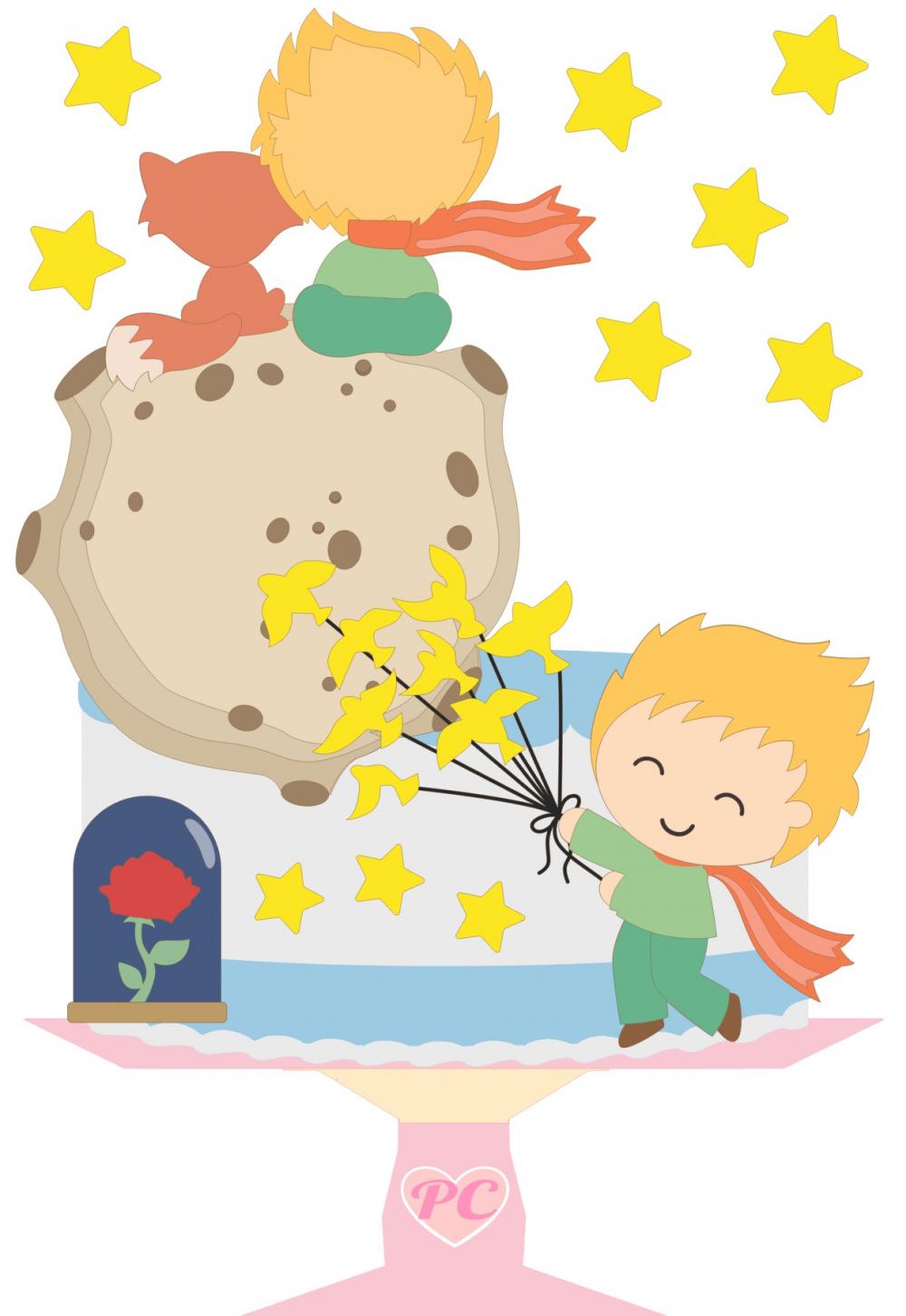 Topo de Bolo Pequeno Principe