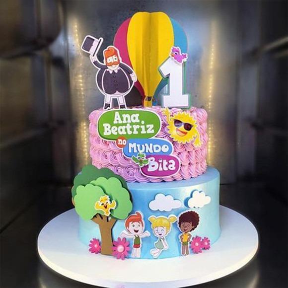 Topo de Bolo Mundo Bita