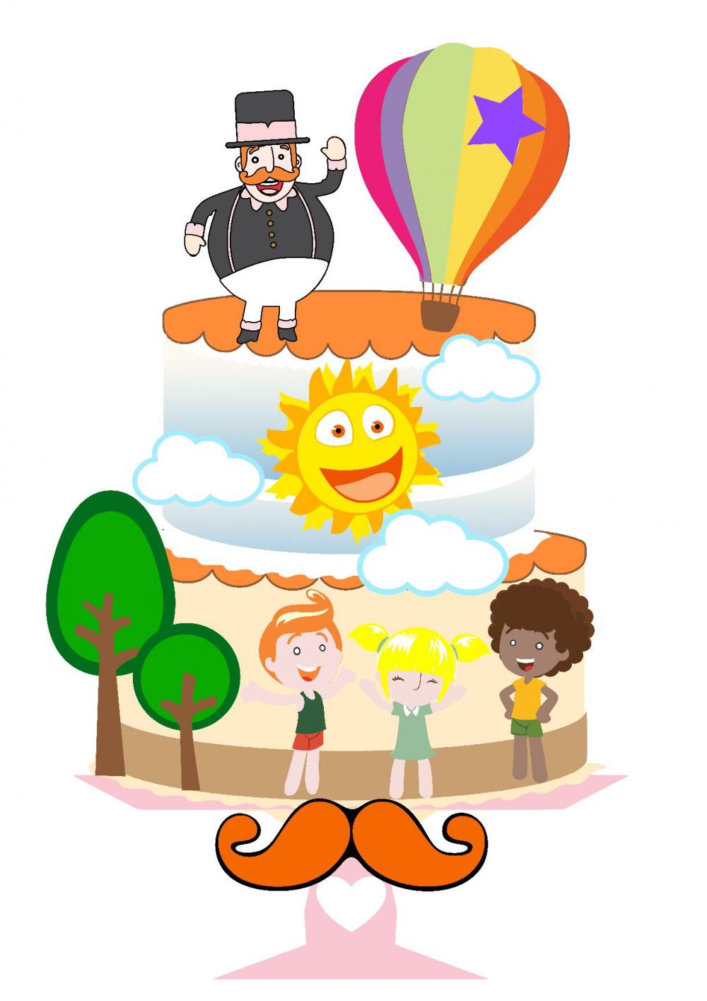 Topo de Bolo Mundo Bita