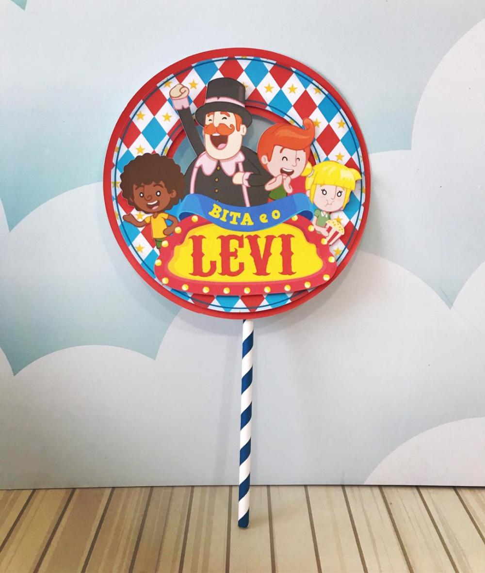 Topo de Bolo Mundo Bita