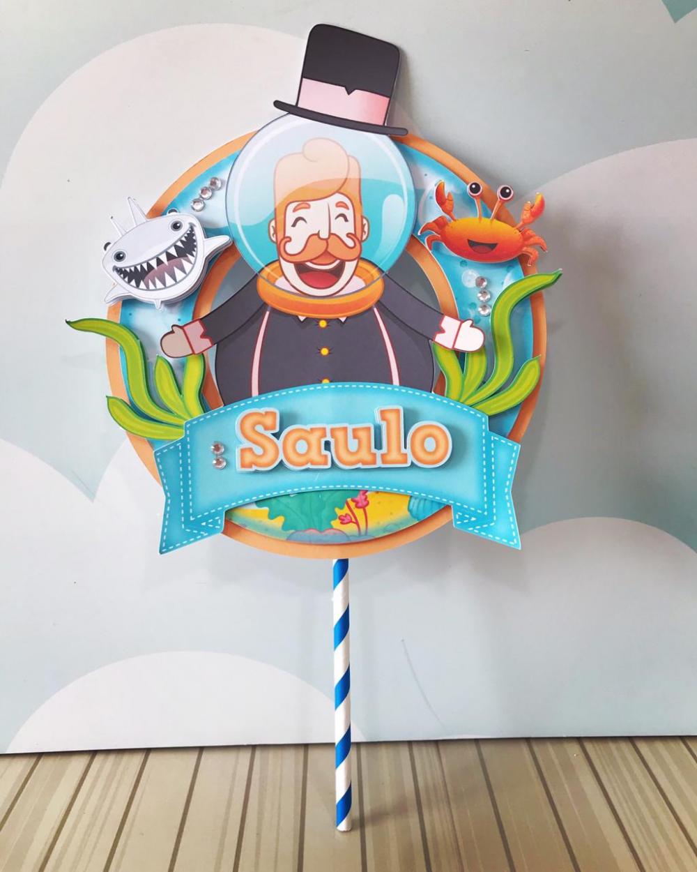 Topo de Bolo Mundo Bita