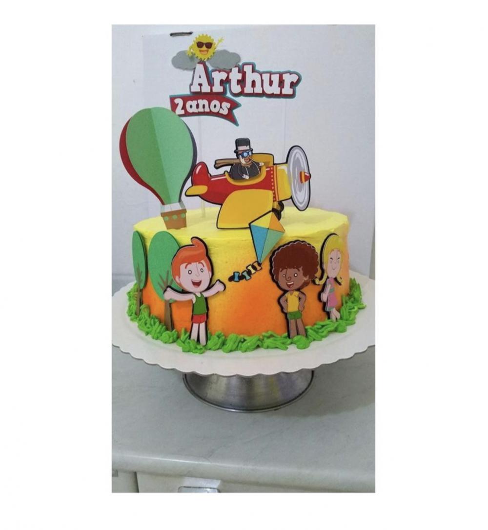 Topo de Bolo Mundo Bita