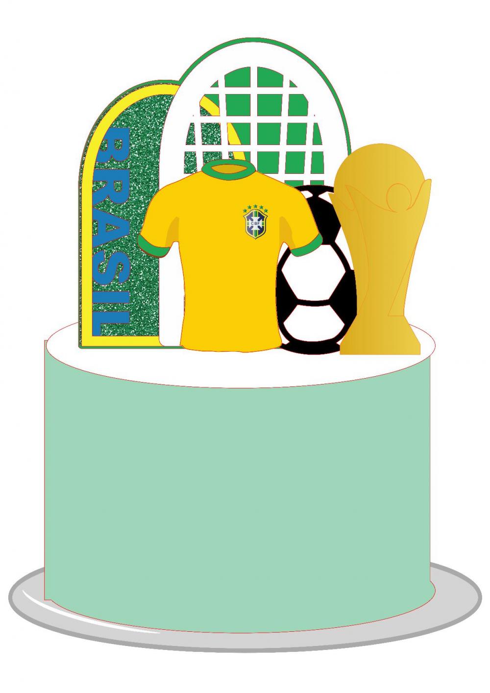 Topo de bolo Copa do Mundo