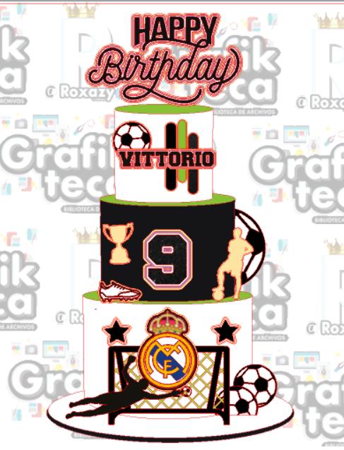 Topo de bolo Futebol