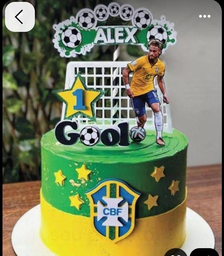 Topo de bolo Futebol