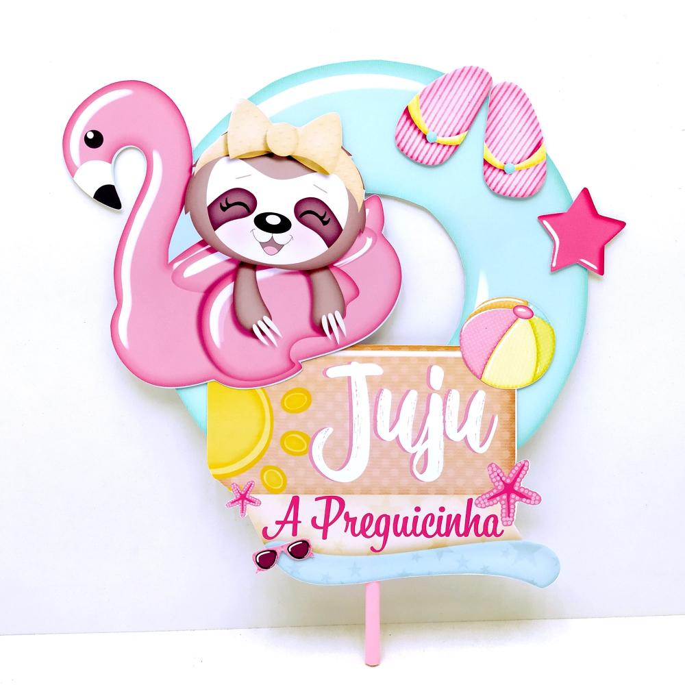 Topo de Bolo Bicho Preguiça