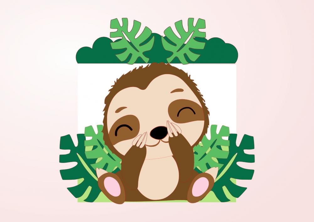 Topo de Bolo Bicho Preguiça