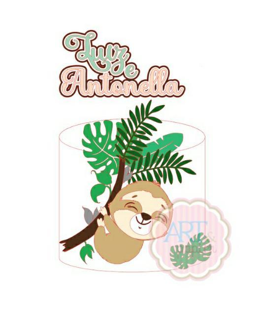 Topo de Bolo Bicho Preguiça