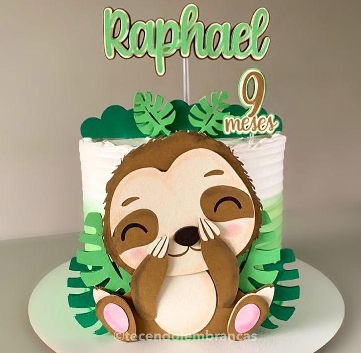 Topo de Bolo Bicho Preguiça