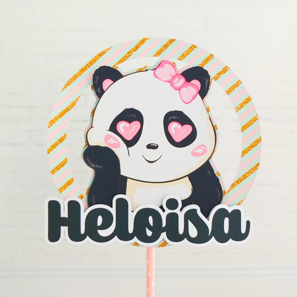 Topo de Bolo Panda