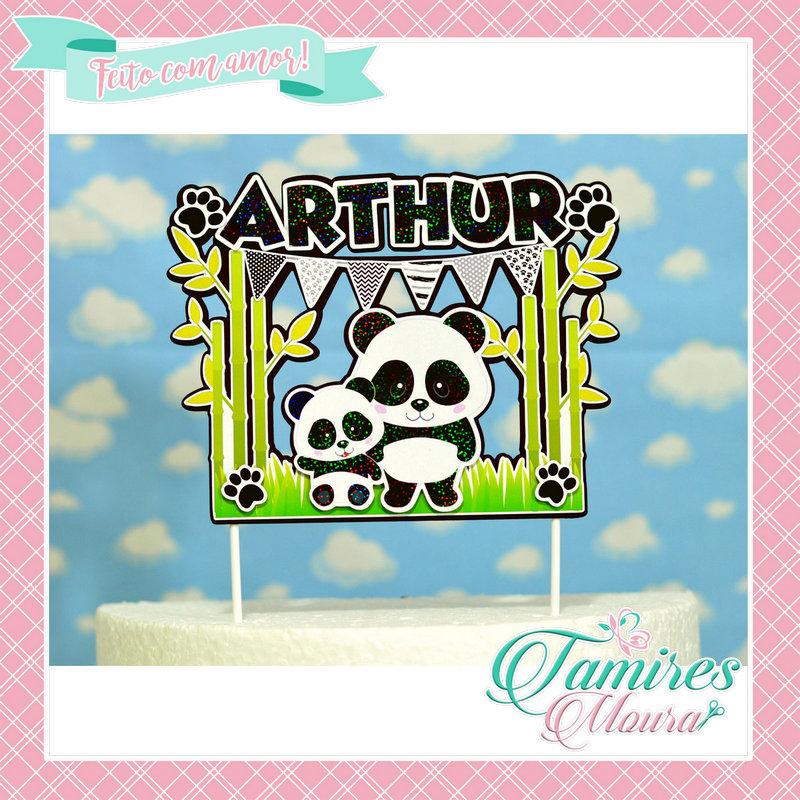 Topo de Bolo Panda