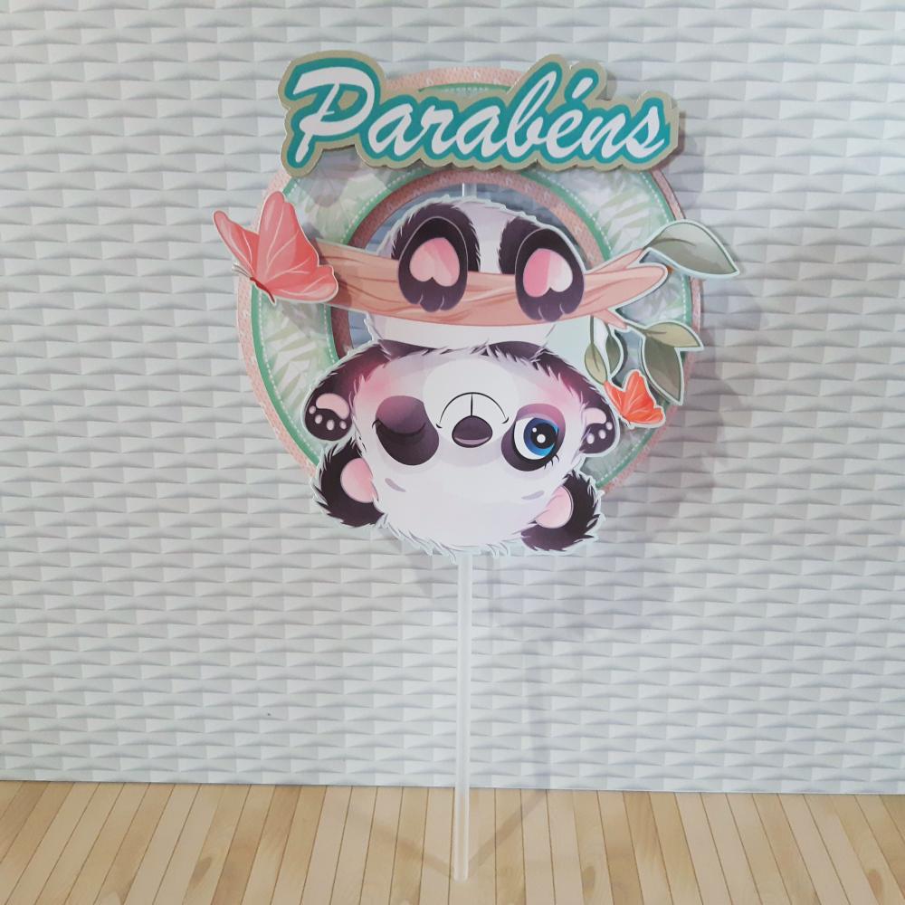 Topo de Bolo Panda
