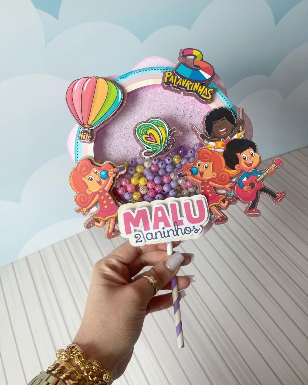 Topo de Bolo 3 Palavrinhas