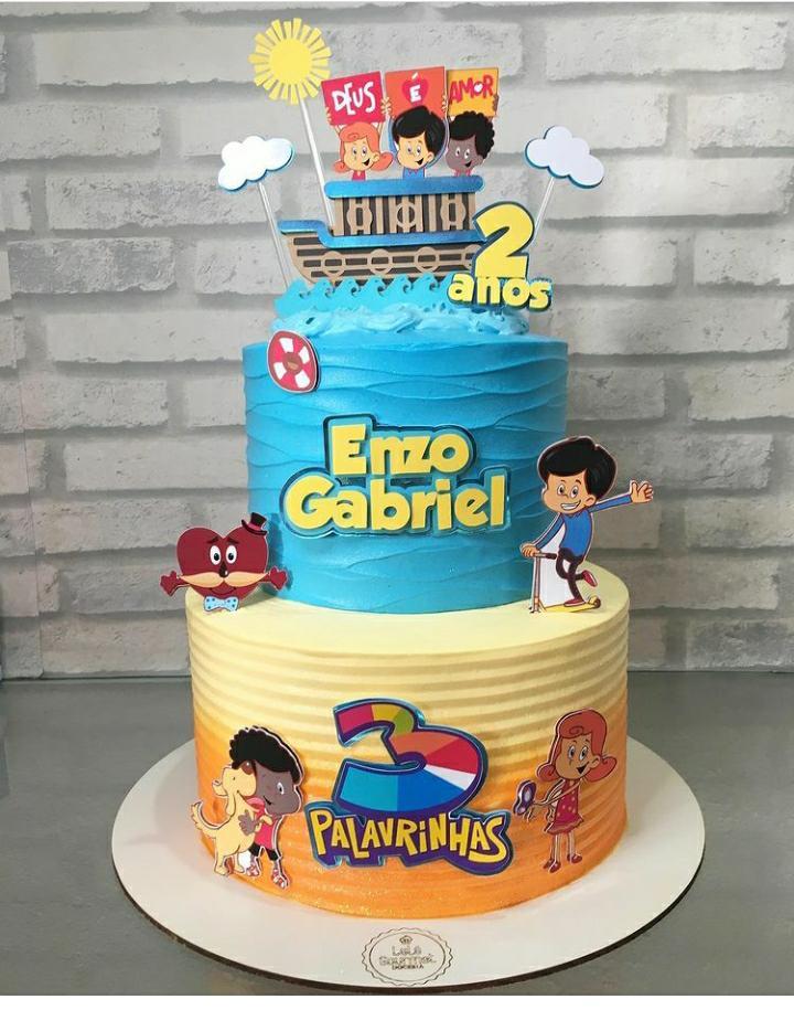 Topo de Bolo 3 Palavrinhas