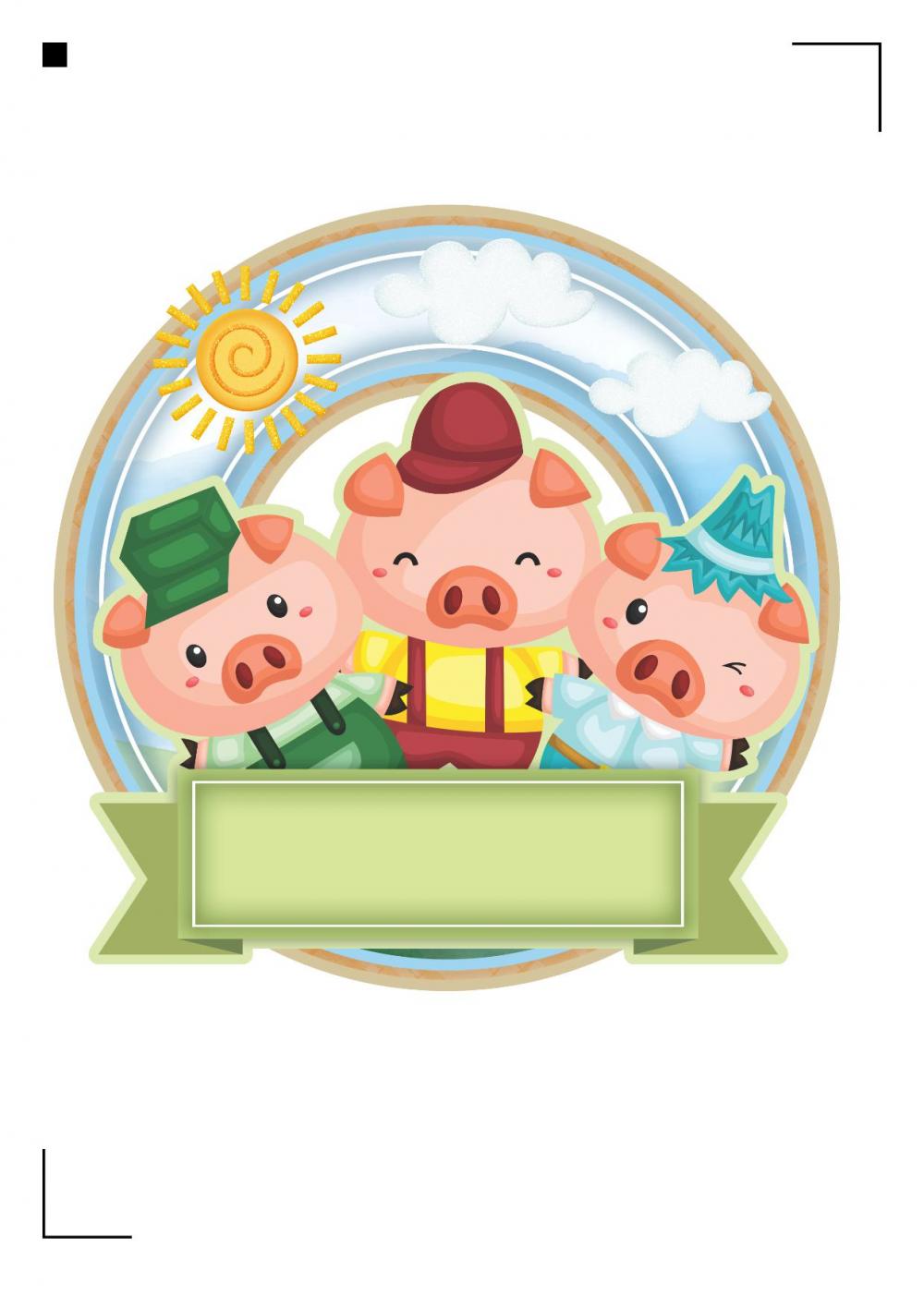 Topo de bolo 3 Porquinhos