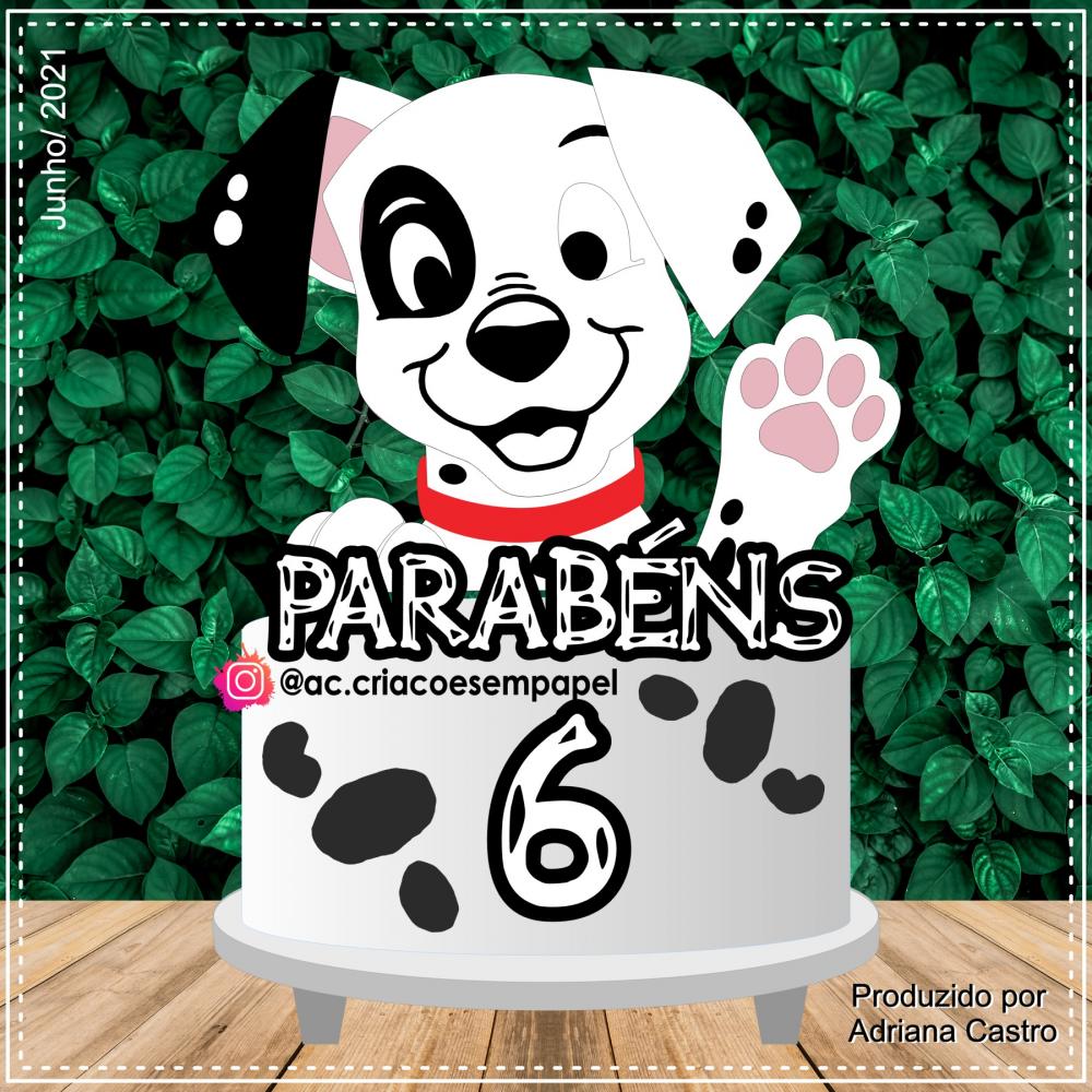 Topo de bolo 101 Dalmatas