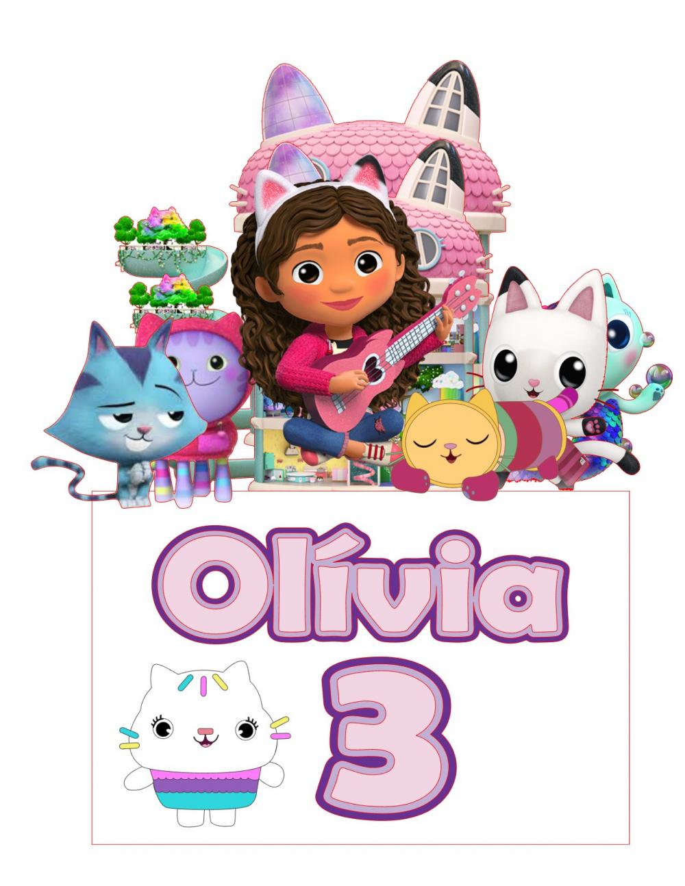 Topo de bolo A casa magica da gaby