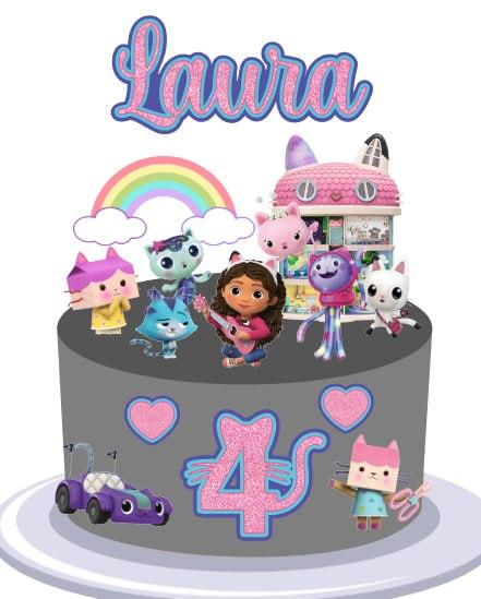 Topo de bolo A casa magica da gaby