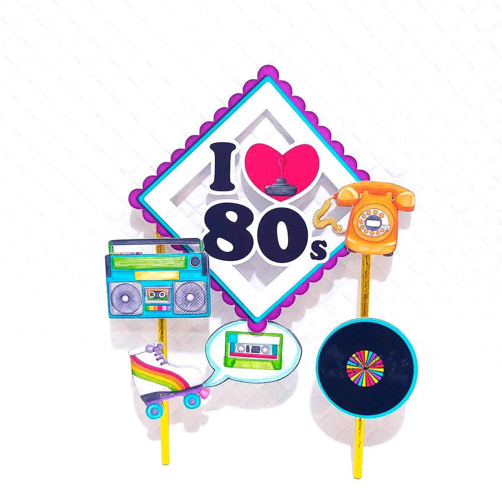 Topo de bolo Anos 80