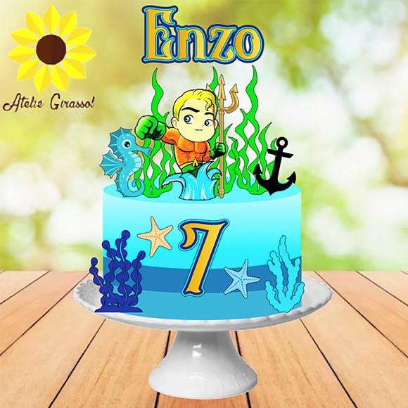Topo de bolo Aquaman