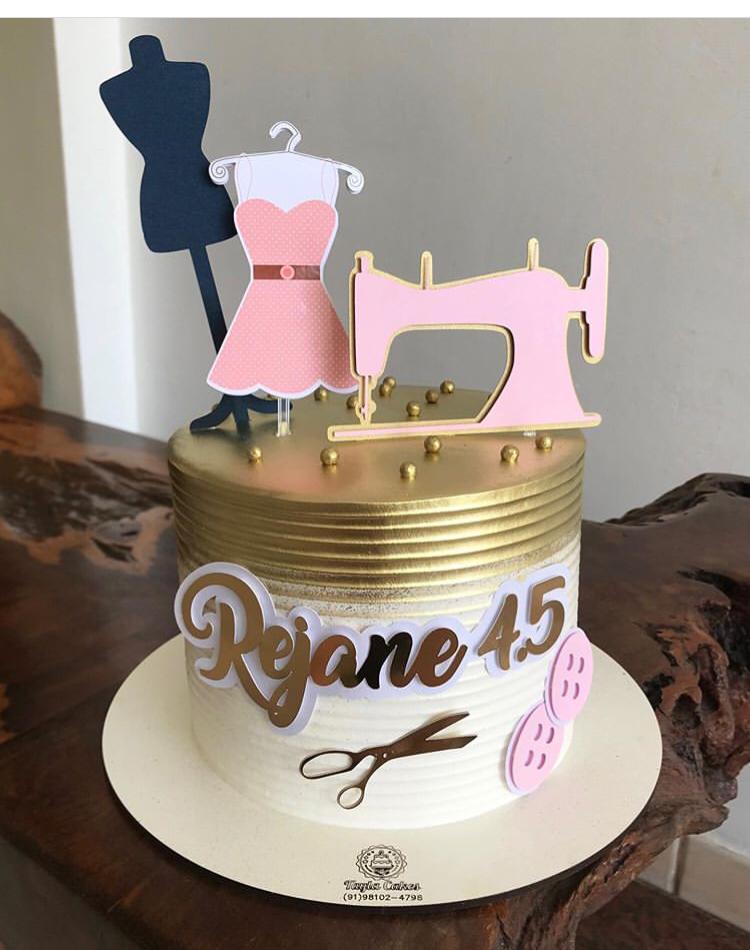 topo de bolo Costureira