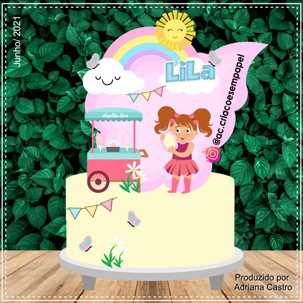 Topo de bolo Algodão Doce