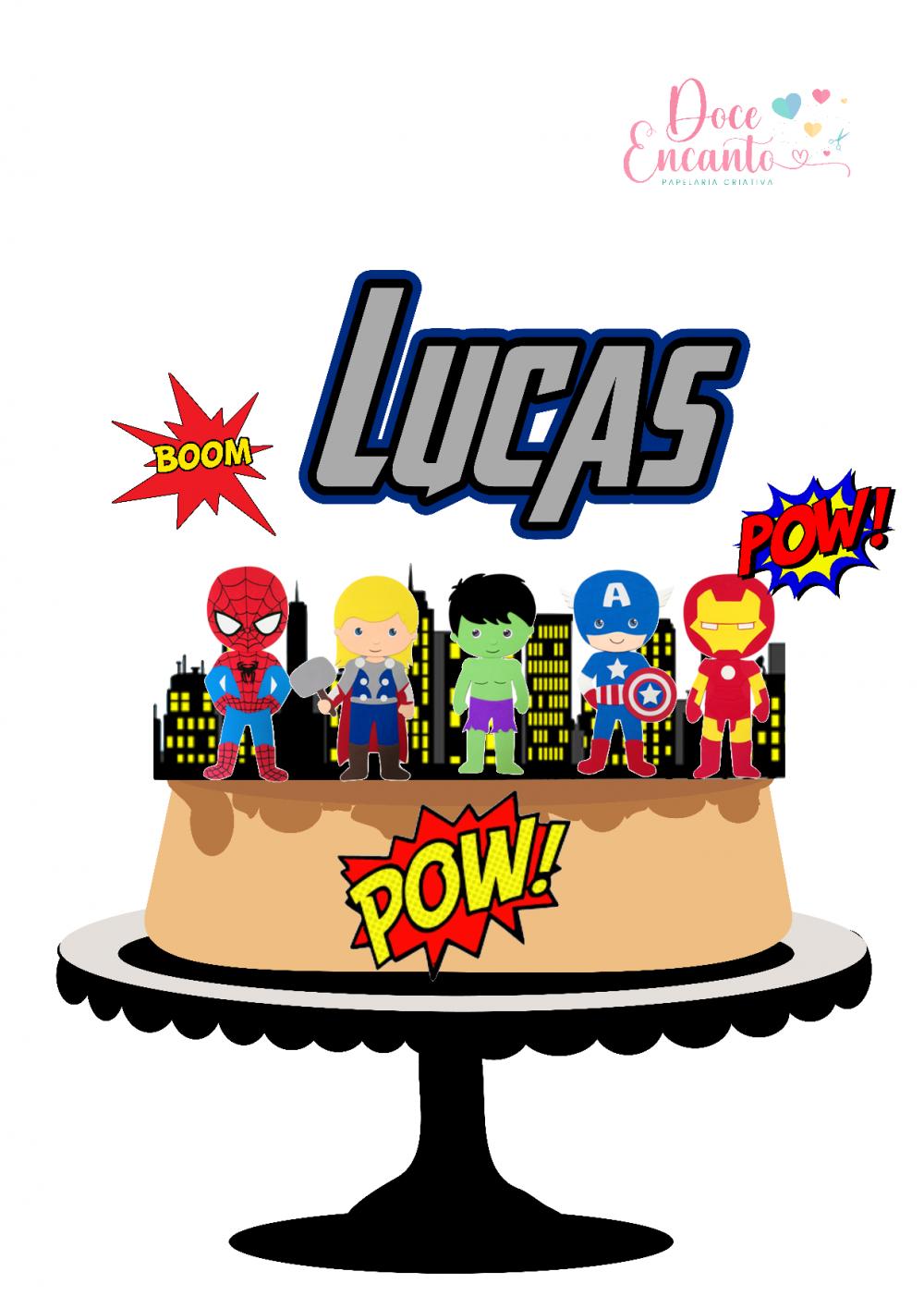 Topo de Bolo Avengers