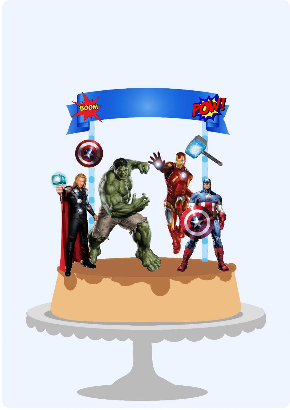 Topo de Bolo Avengers