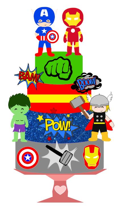 Topo de Bolo Avengers