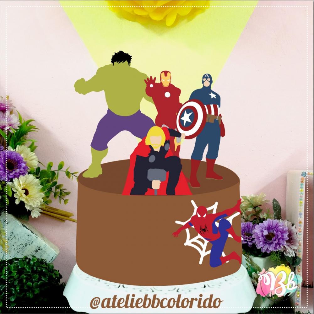 Topo de Bolo Avengers
