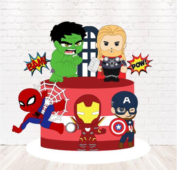 Topo de Bolo Avengers