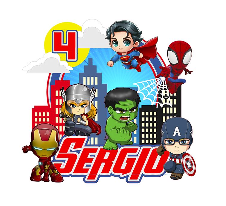 Topo de Bolo Avengers