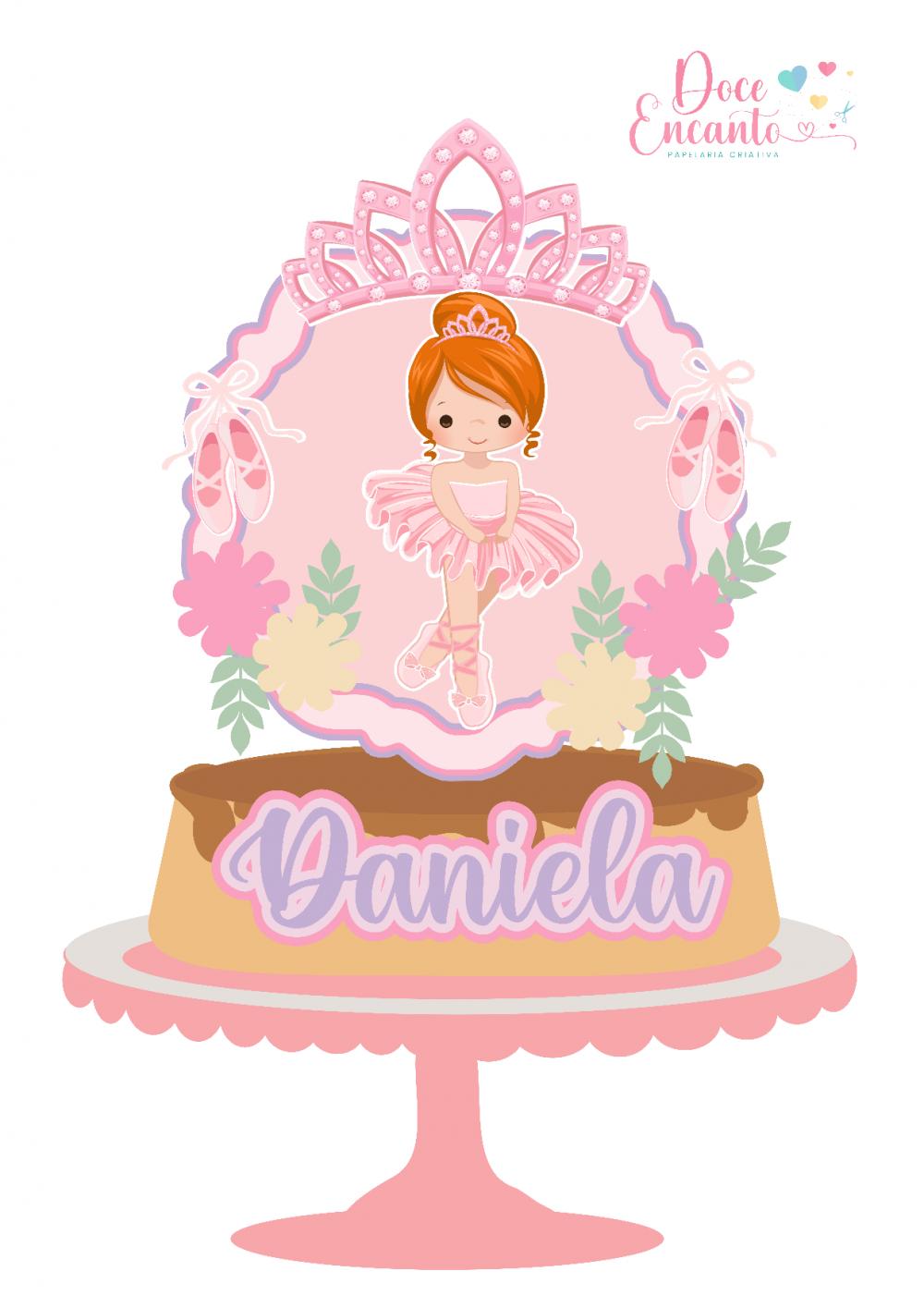 Topo de bolo Bailarina