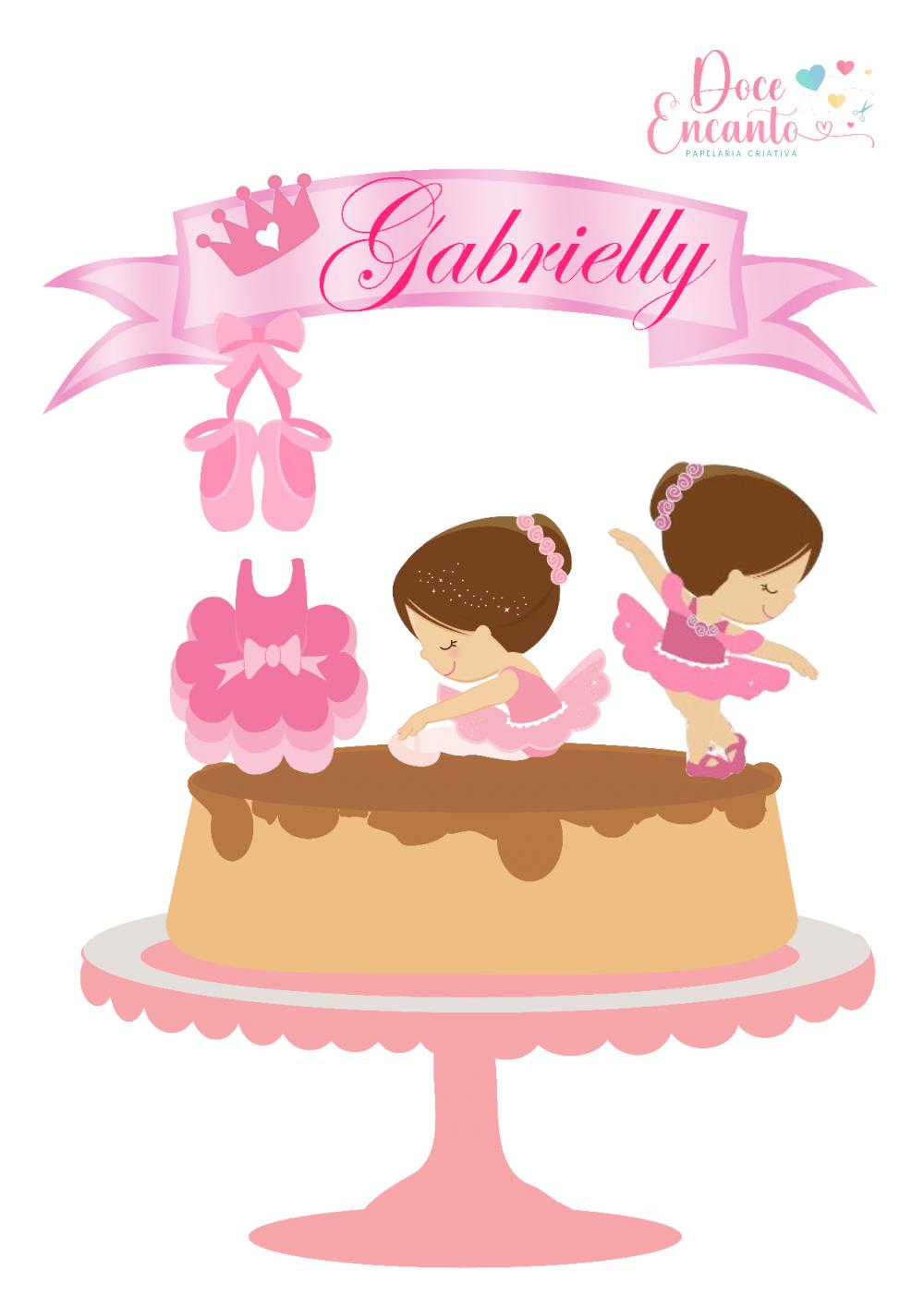 Topo de bolo Bailarina