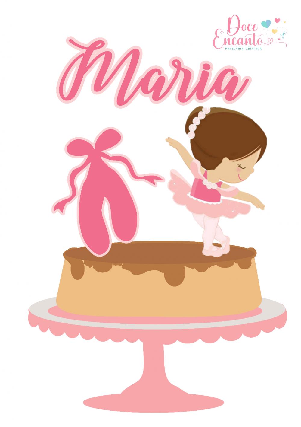 Topo de bolo Bailarina