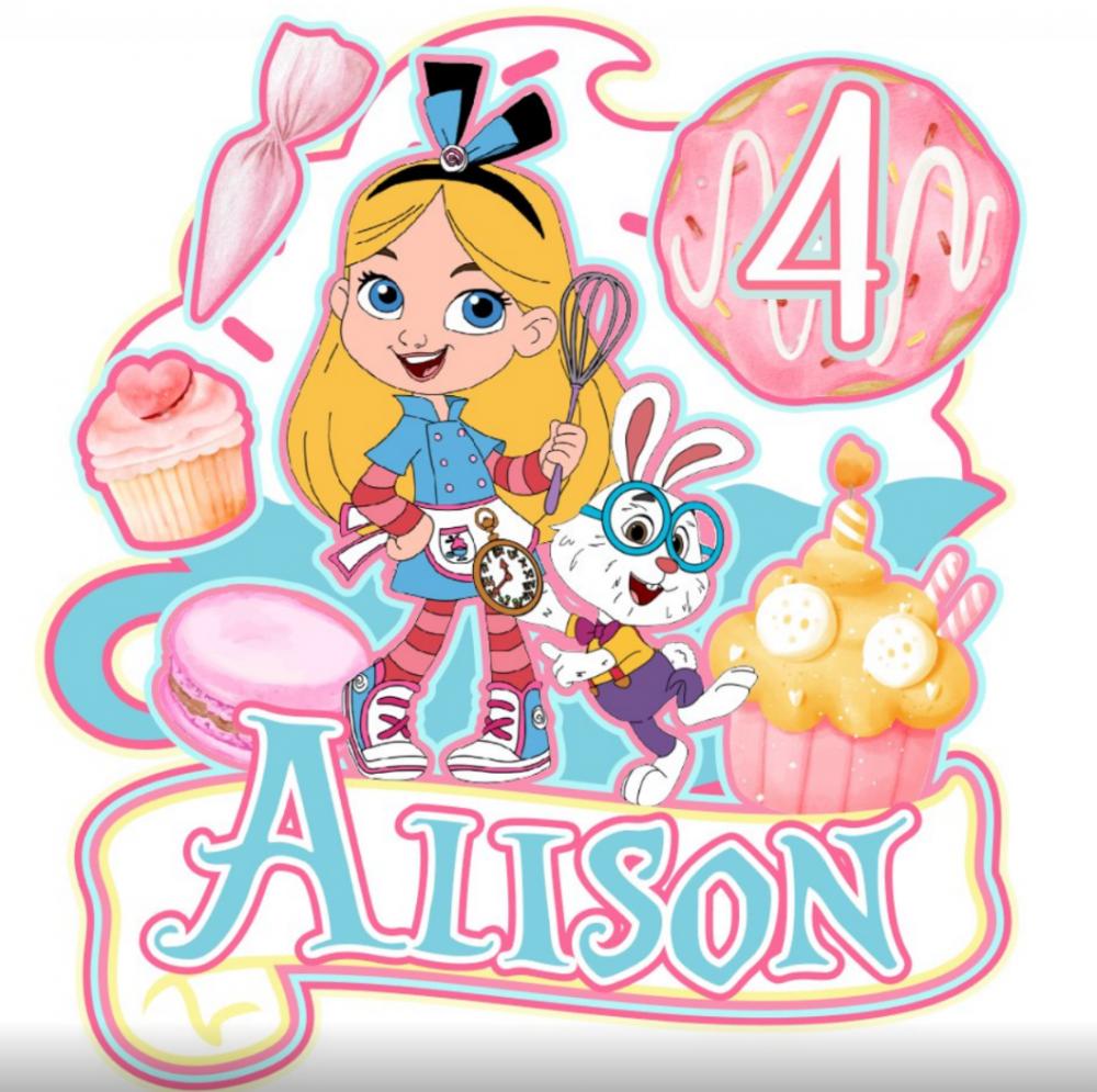 Topo de bolo Alice no País das Maravilhas