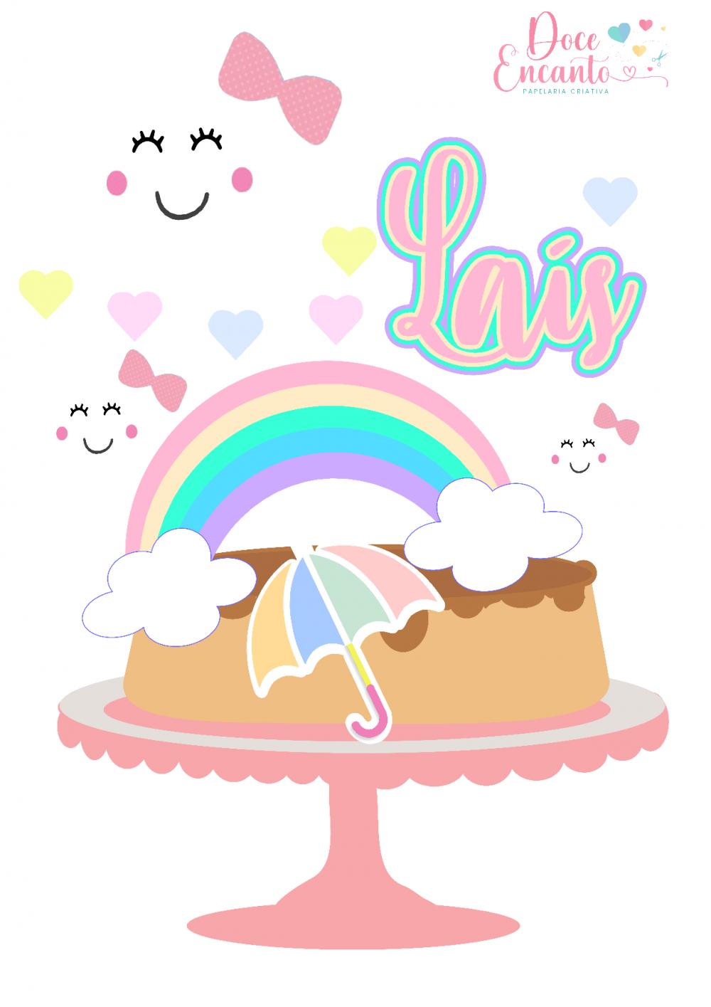 Topo de Bolo Chuva de benção