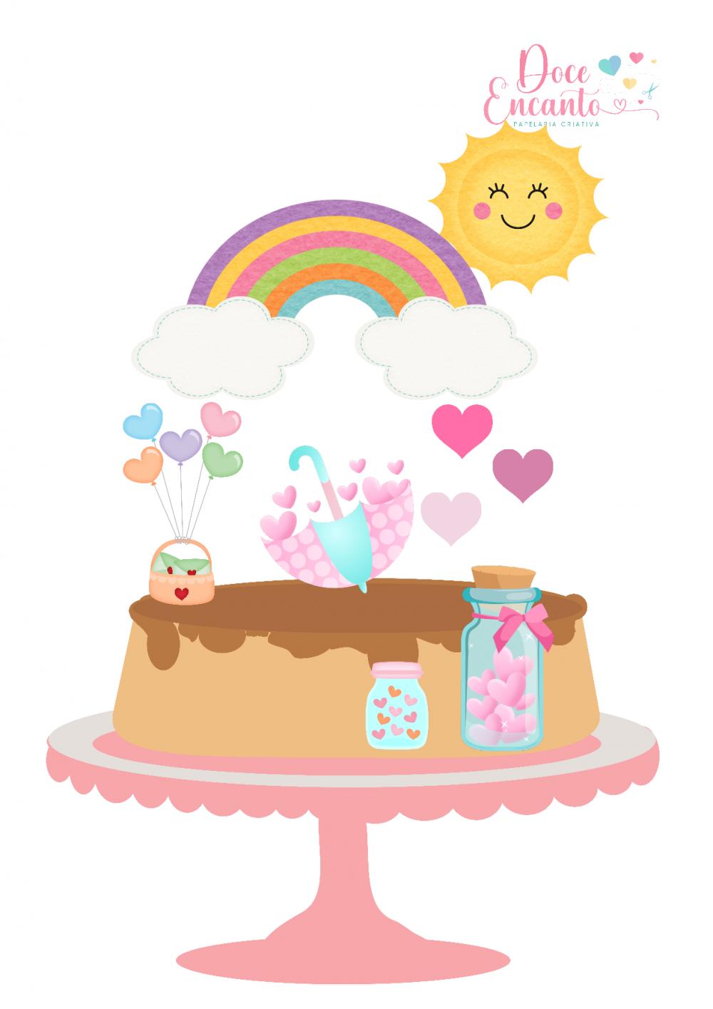 Topo de Bolo Chuva de benção