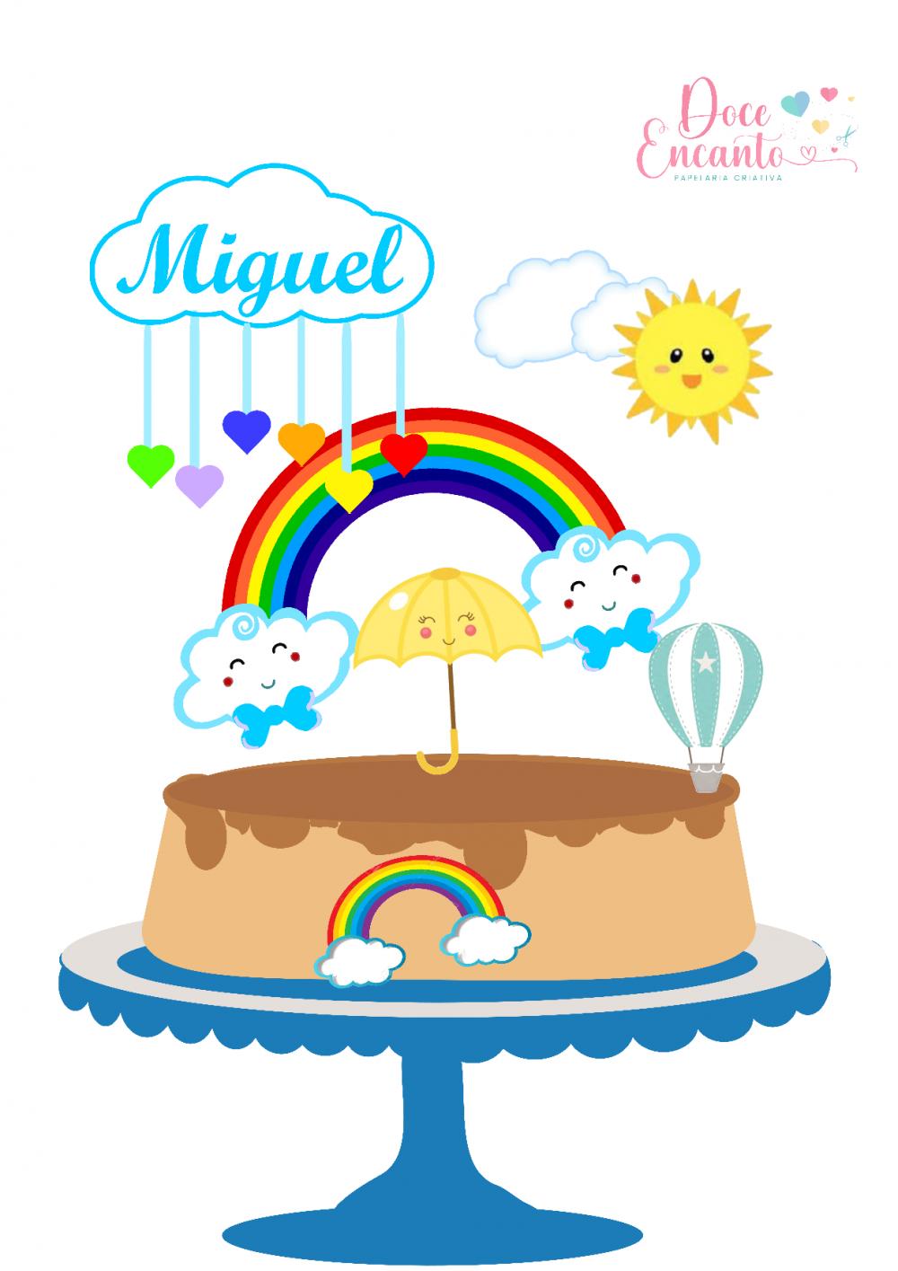 Topo de Bolo Chuva de benção