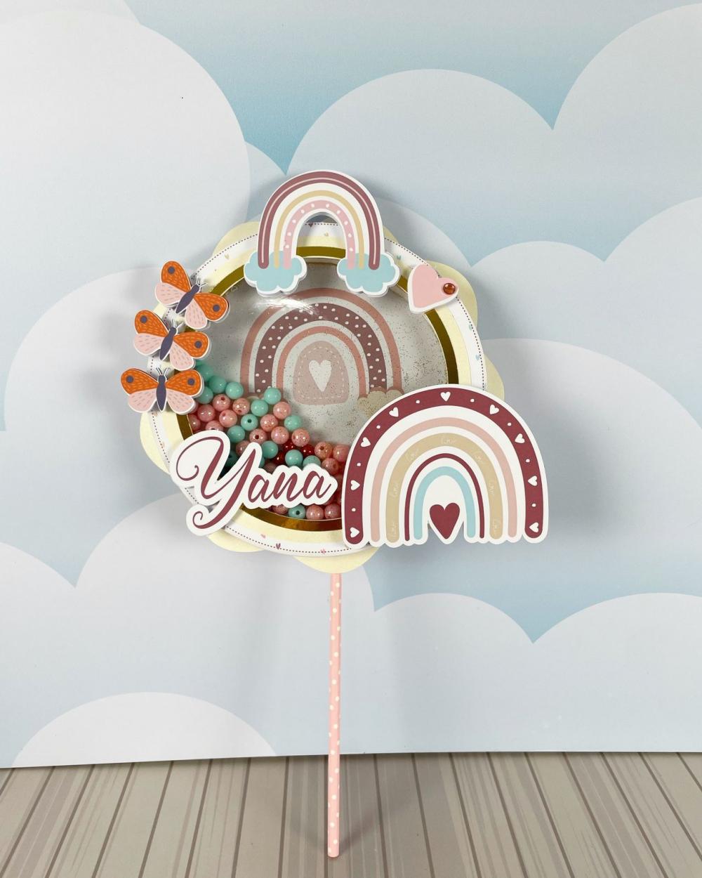 Topo de bolo Arco Iris