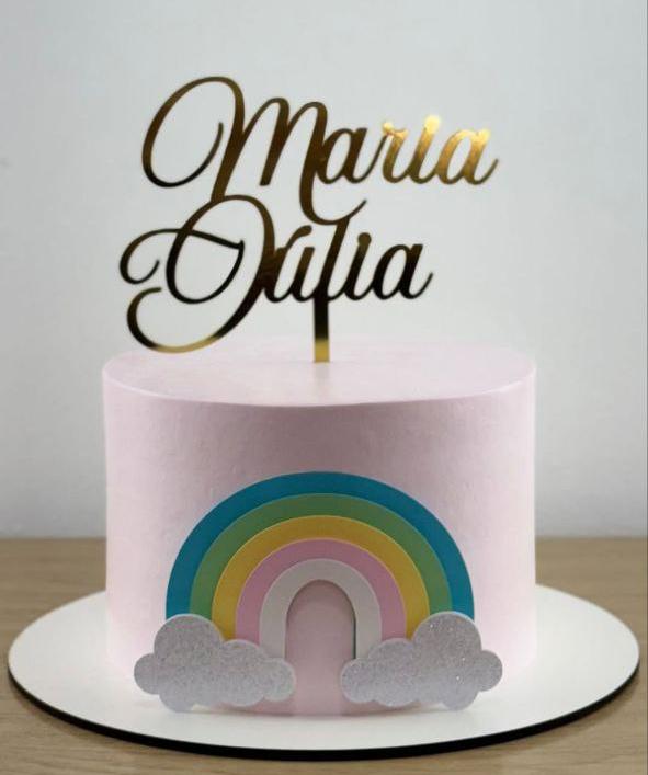 Topo de bolo Arco Iris