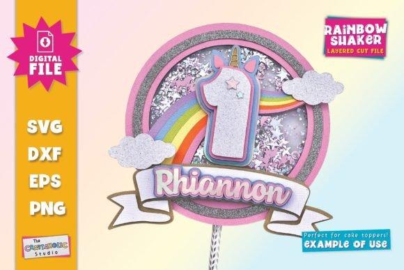 Topo de bolo Arco Iris