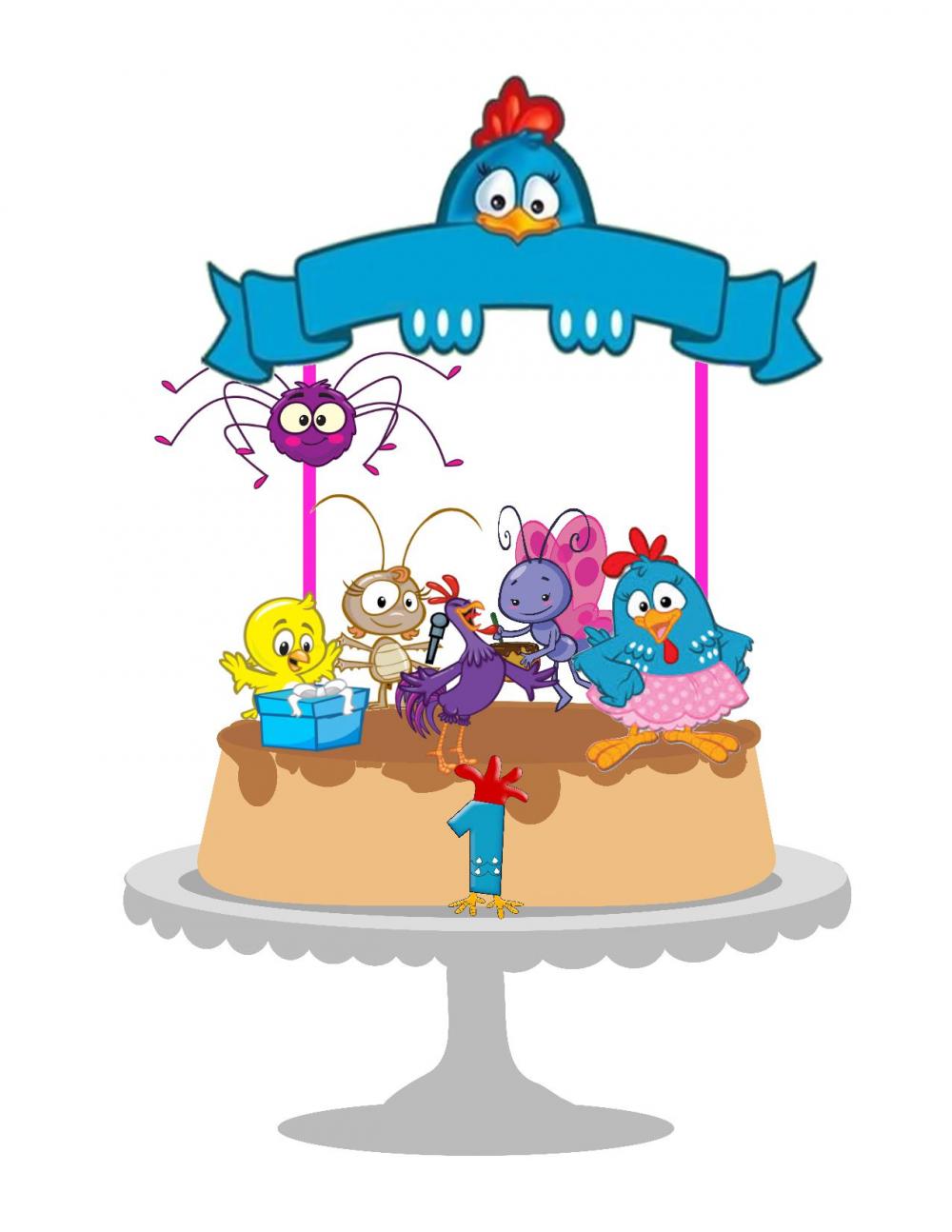 Topo de Bolo Galinha PIntadinha