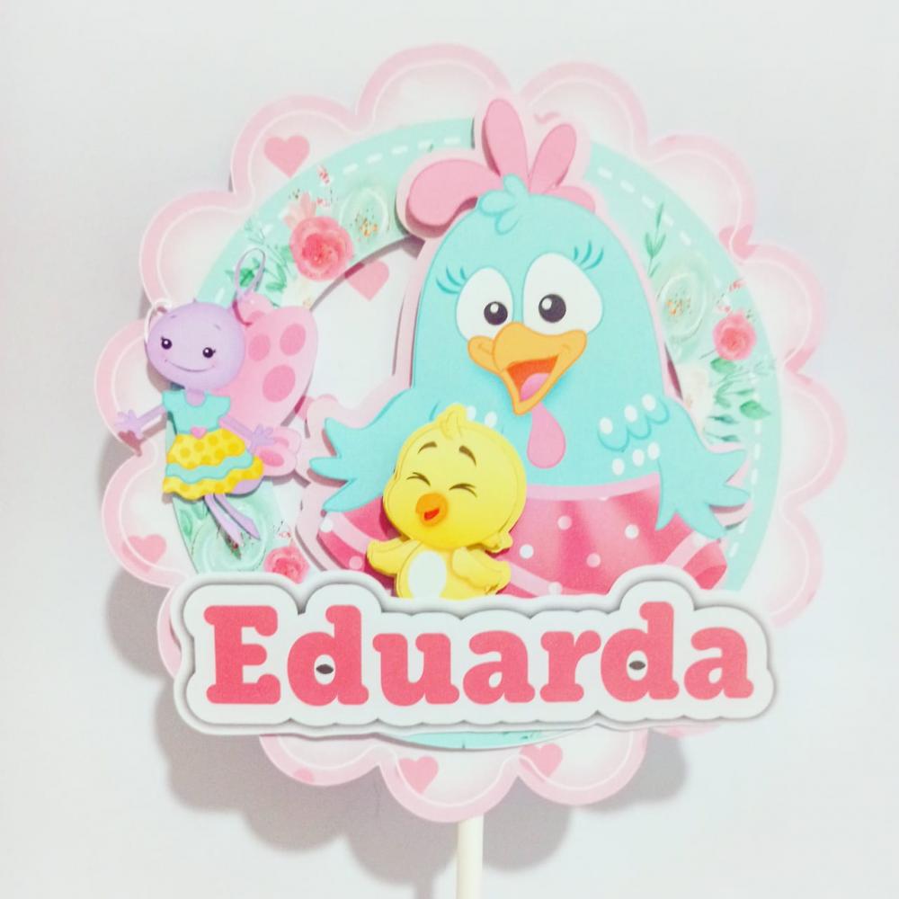 Topo de Bolo Galinha PIntadinha