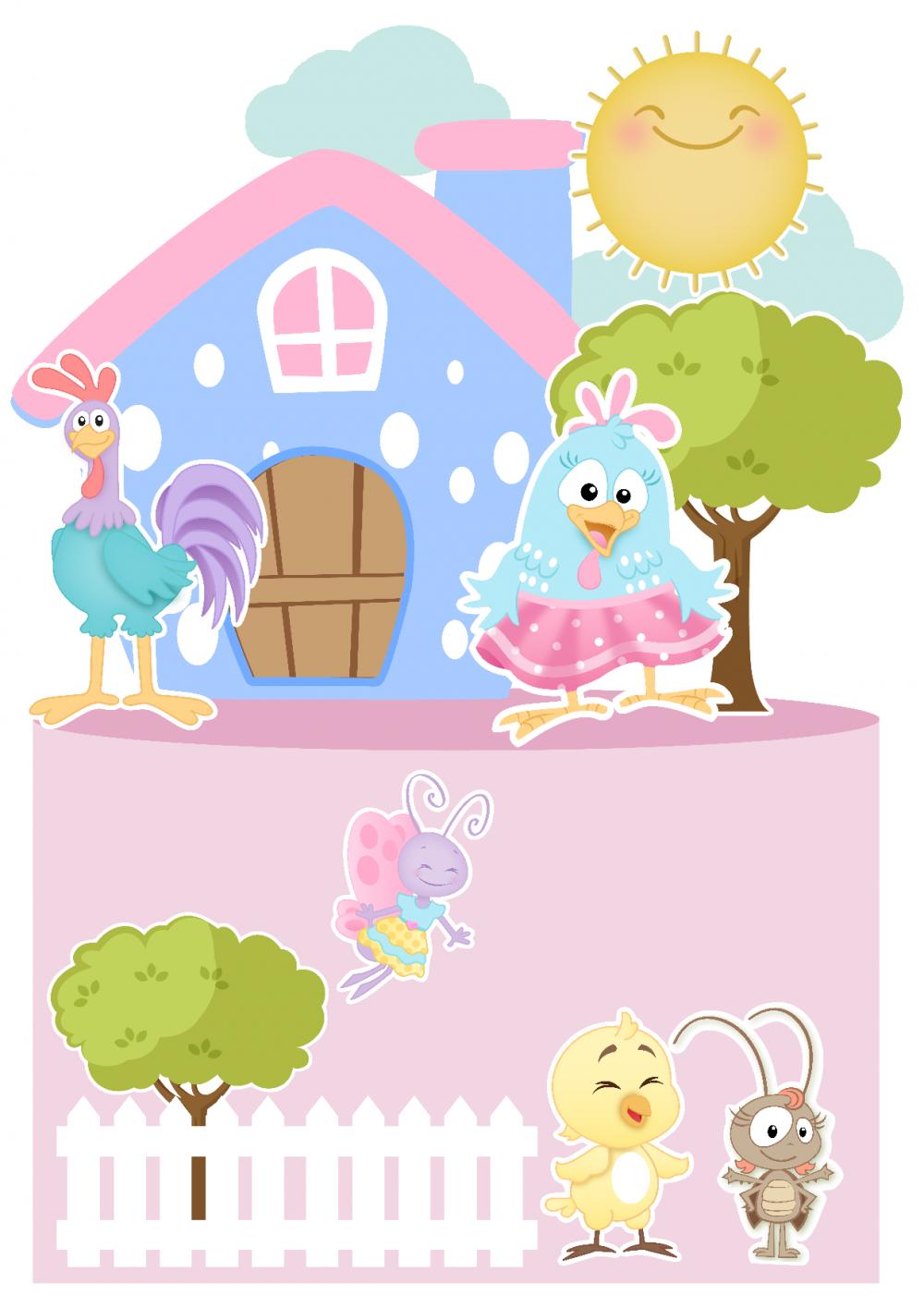 Topo de Bolo Galinha PIntadinha